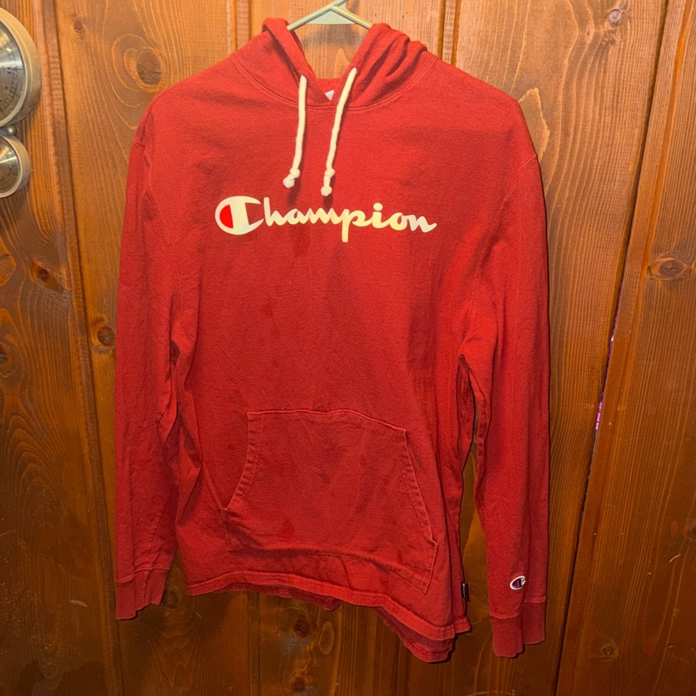 Champion Classic Red Pullover Hoodie